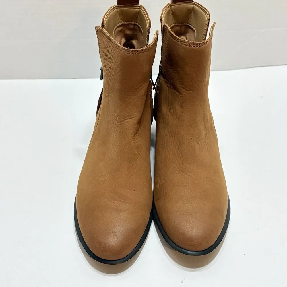 Vionic Women's Perry Sienna Waterproof Boots Toffee 7.5 Western Cowgirl